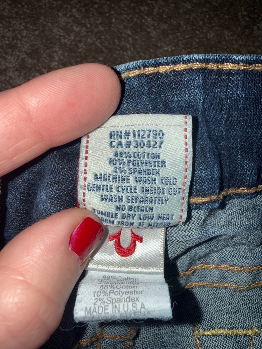 True Religion Dark Indigo Flare Jeans - size 29. B - Picture 5 of 6